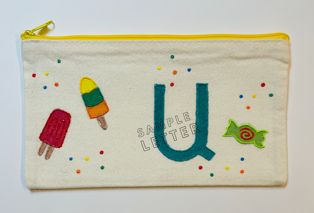 Customized hand drawn pencil pouch: Popsicle